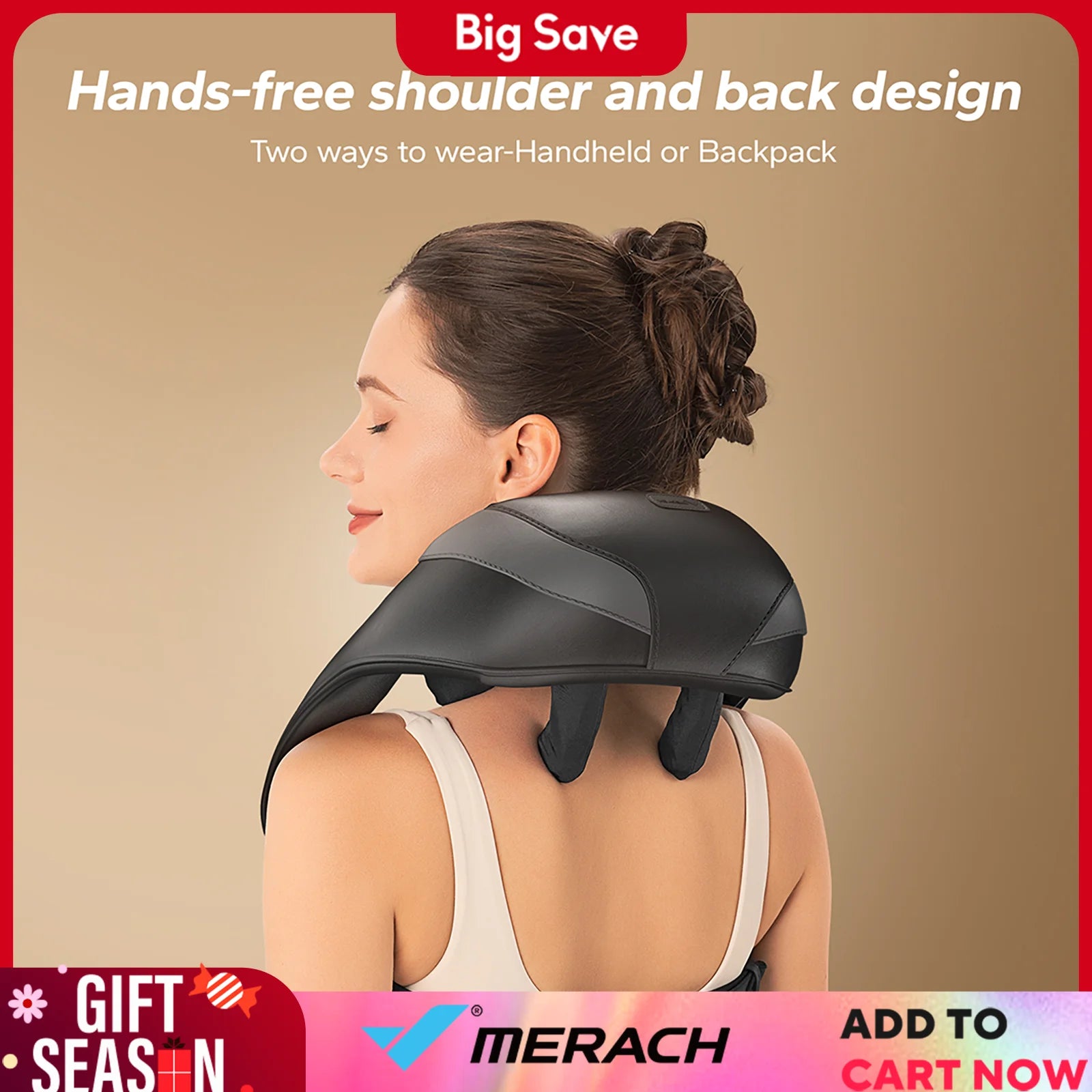 MERACH Cordless Shiatsu Neck Massager