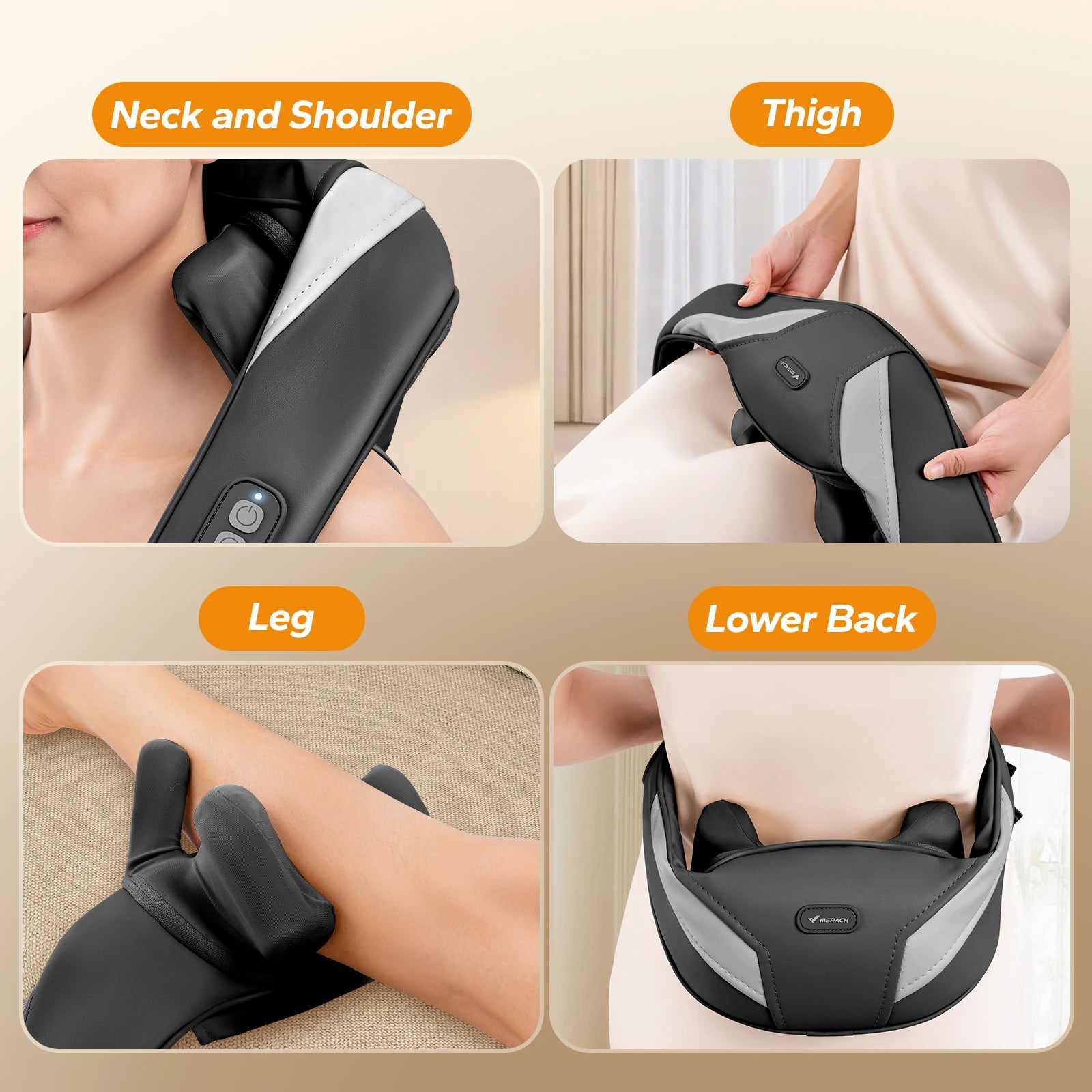 MERACH Cordless Shiatsu Neck Massager