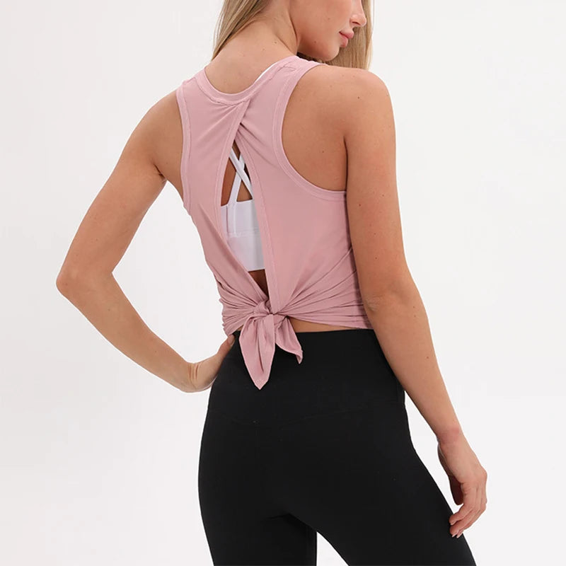 Loose Fit Open Back Yoga Tank Top