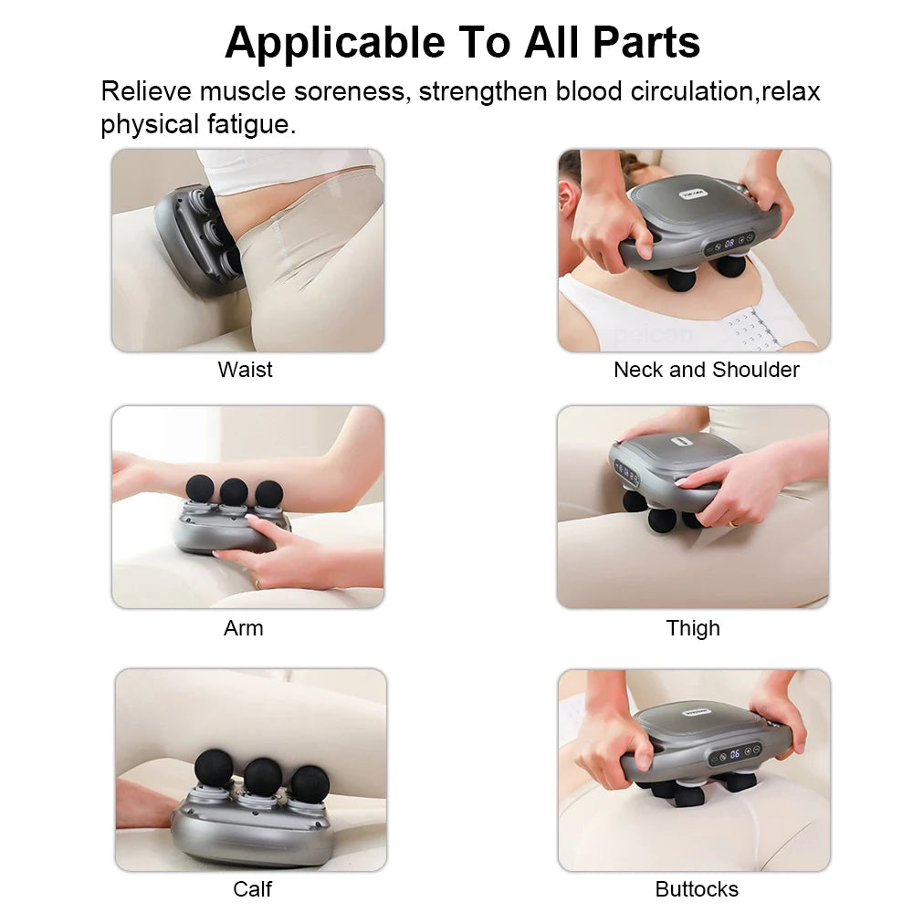 Professional Six-Head Fascia Massage Gun