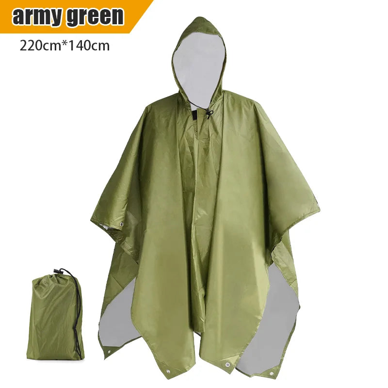 3-in-1 Multifunctional Raincoat – Poncho, Tent & Tarp