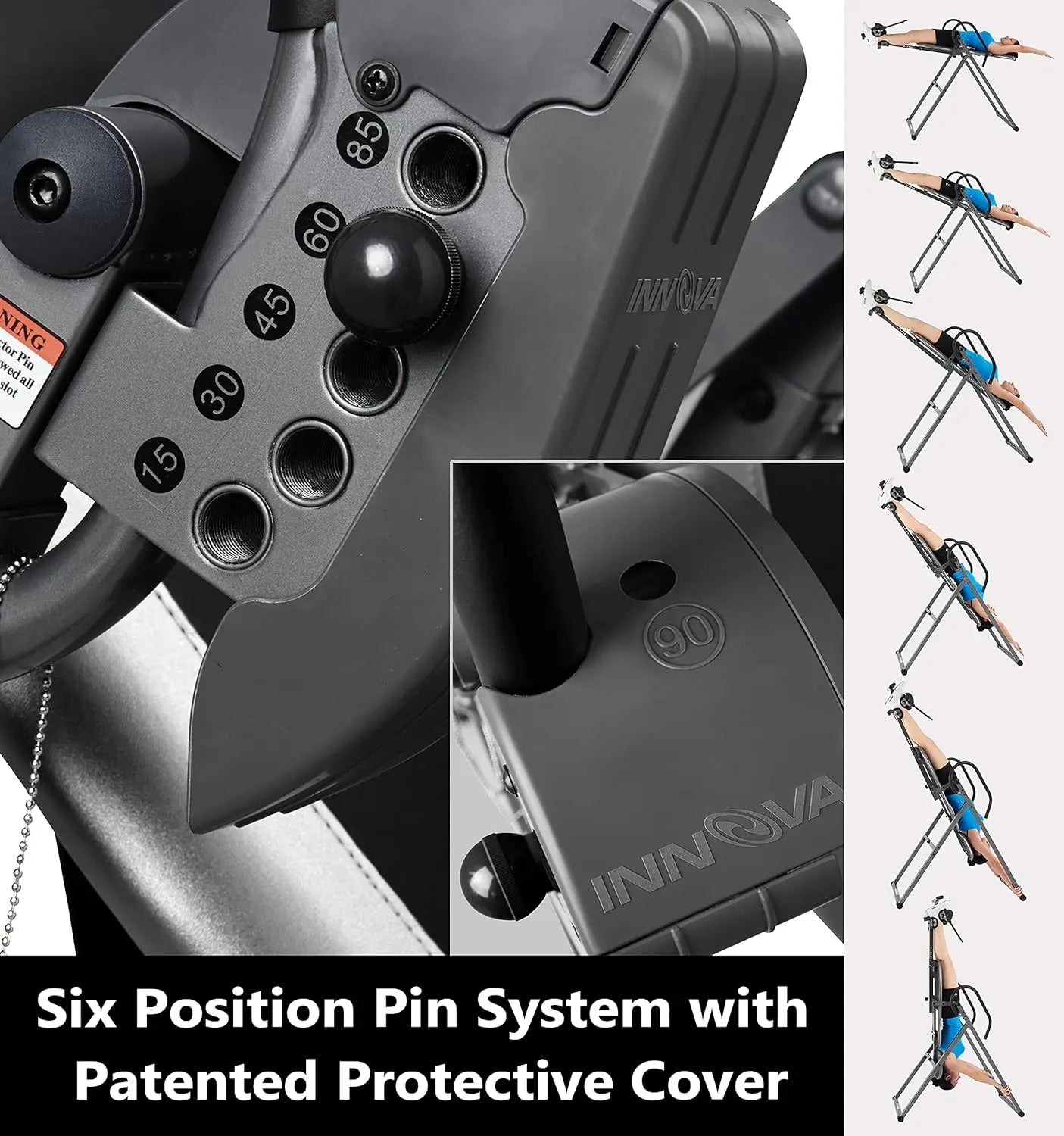 Inversion Table with Adjustable Headrest & Reversible Ankle Holders