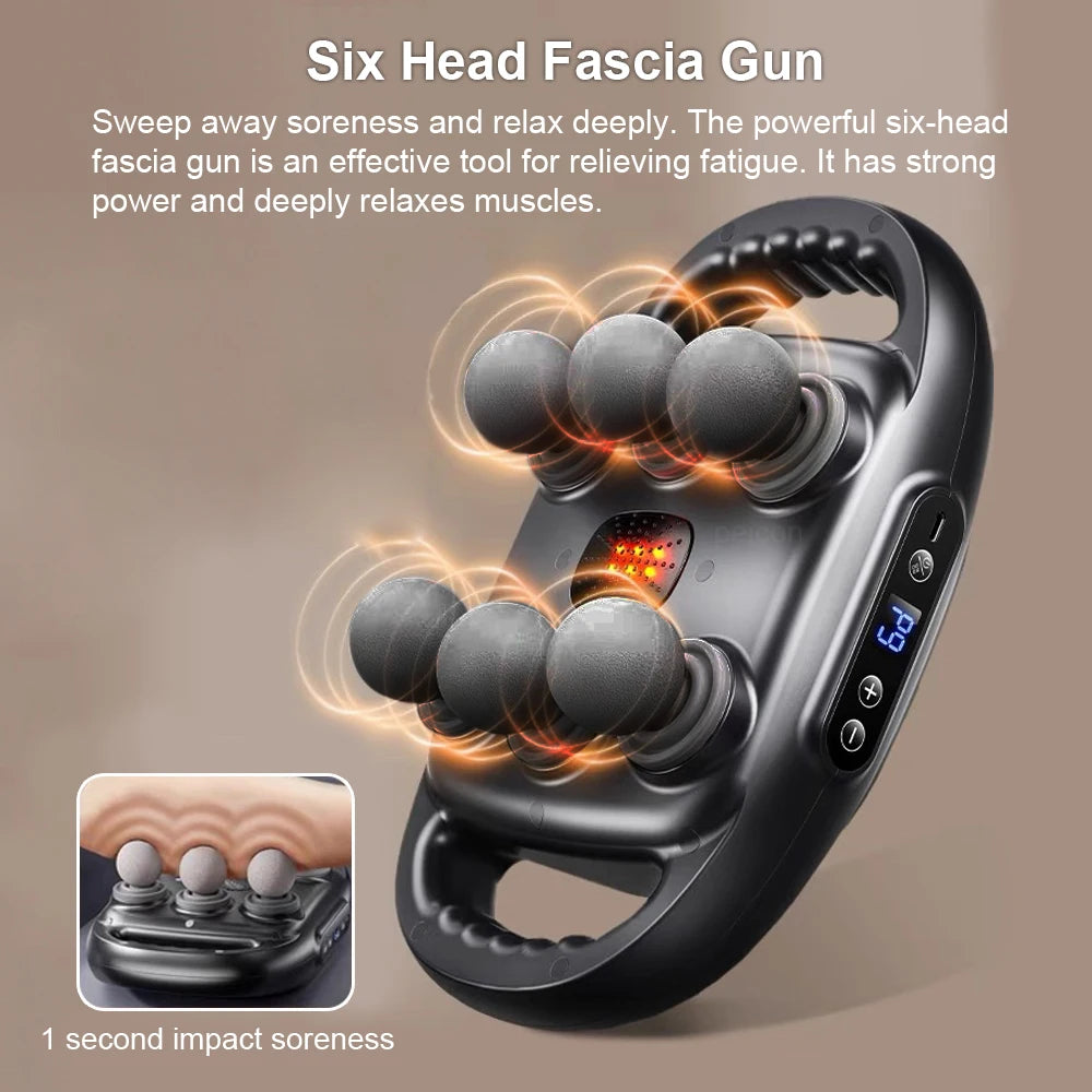 Professional Six-Head Fascia Massage Gun