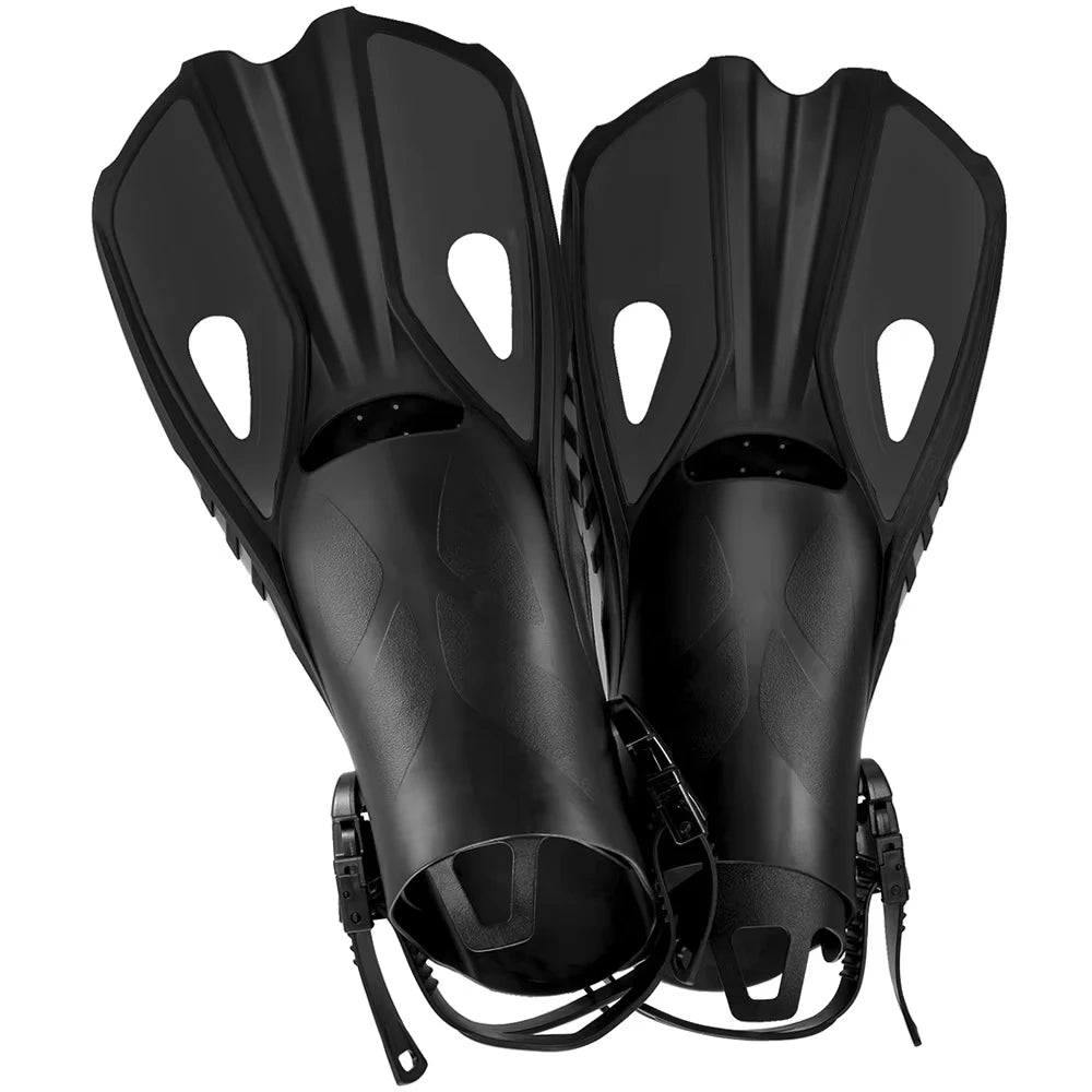 Adjustable Snorkel Fins – Short Diving Flippers with Open Heel