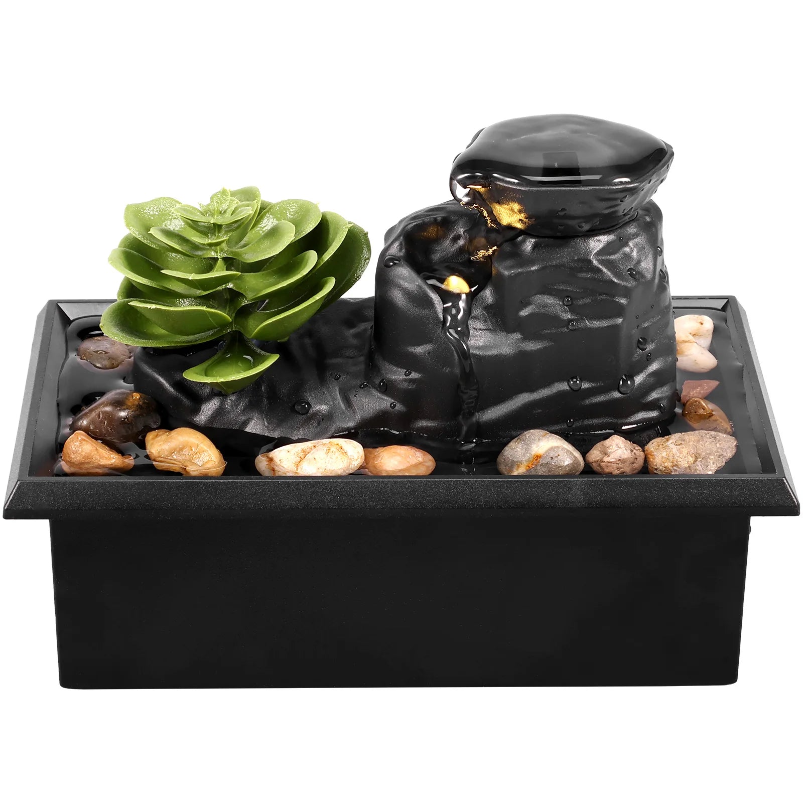Desktop Waterfall Fountain – Flowing Water Decoration