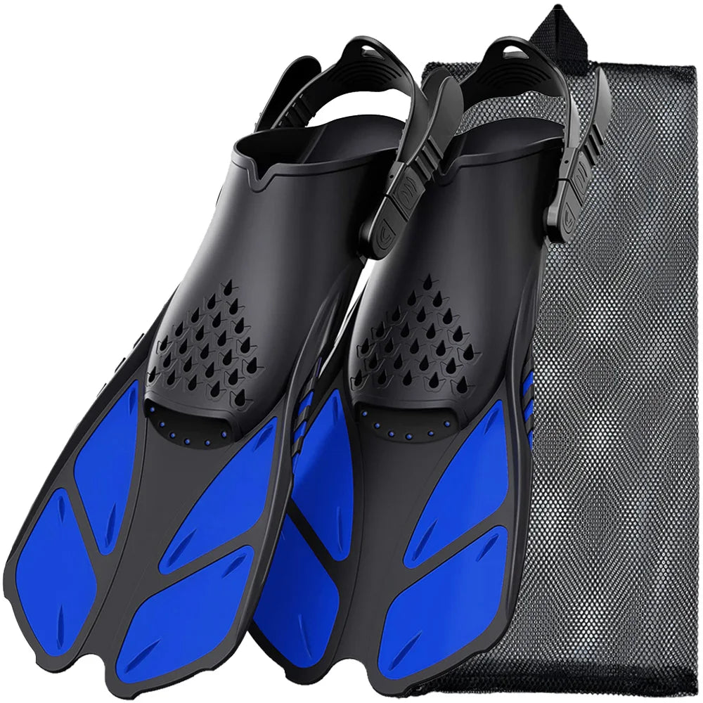 Adjustable Snorkel Fins – Short Silicone Swimming Flippers