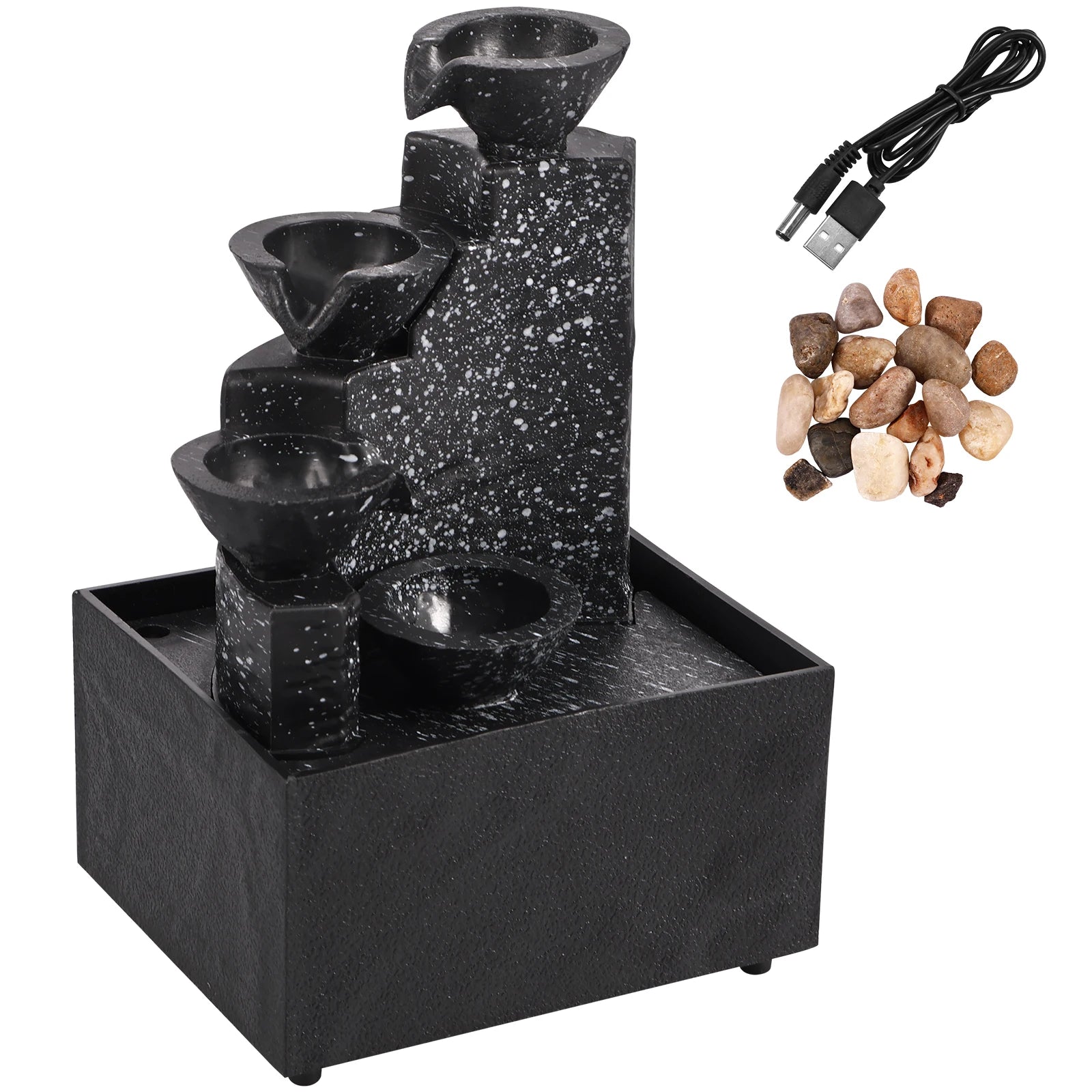 Desktop Waterfall Fountain – Flowing Water Decoration