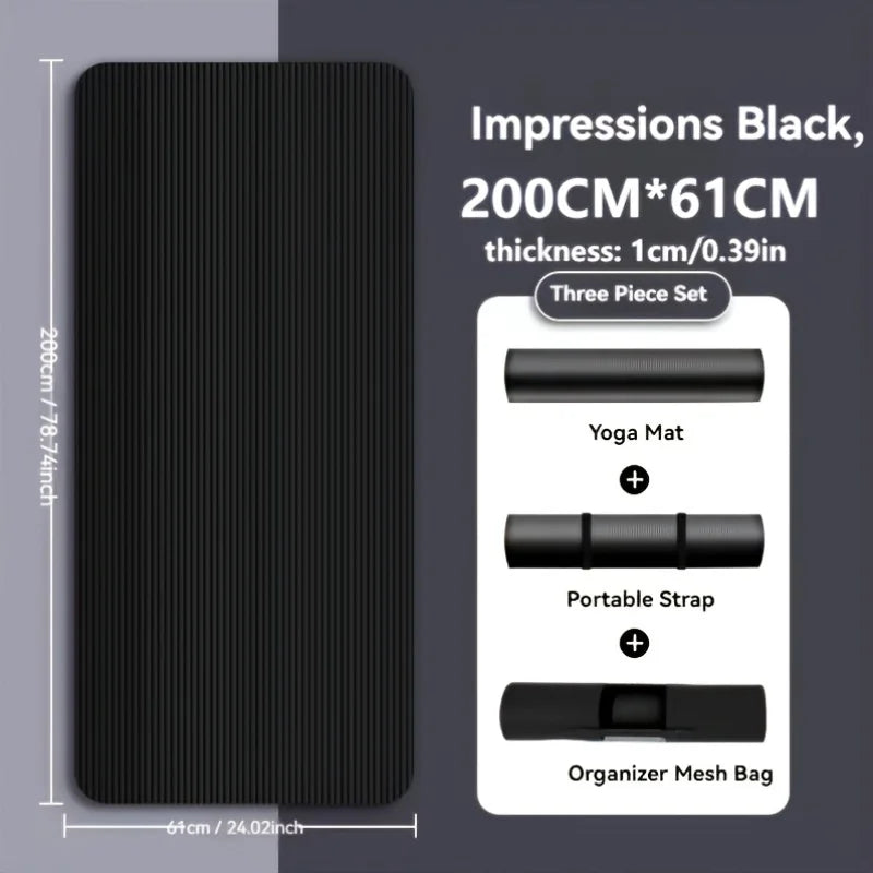 Thick Non-Slip Yoga Mat – Durable NBR Rubber