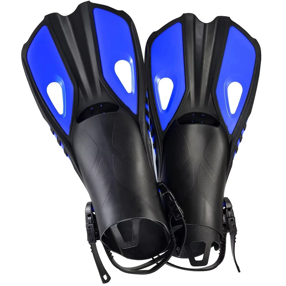 Adjustable Snorkel Fins – Short Diving Flippers with Open Heel