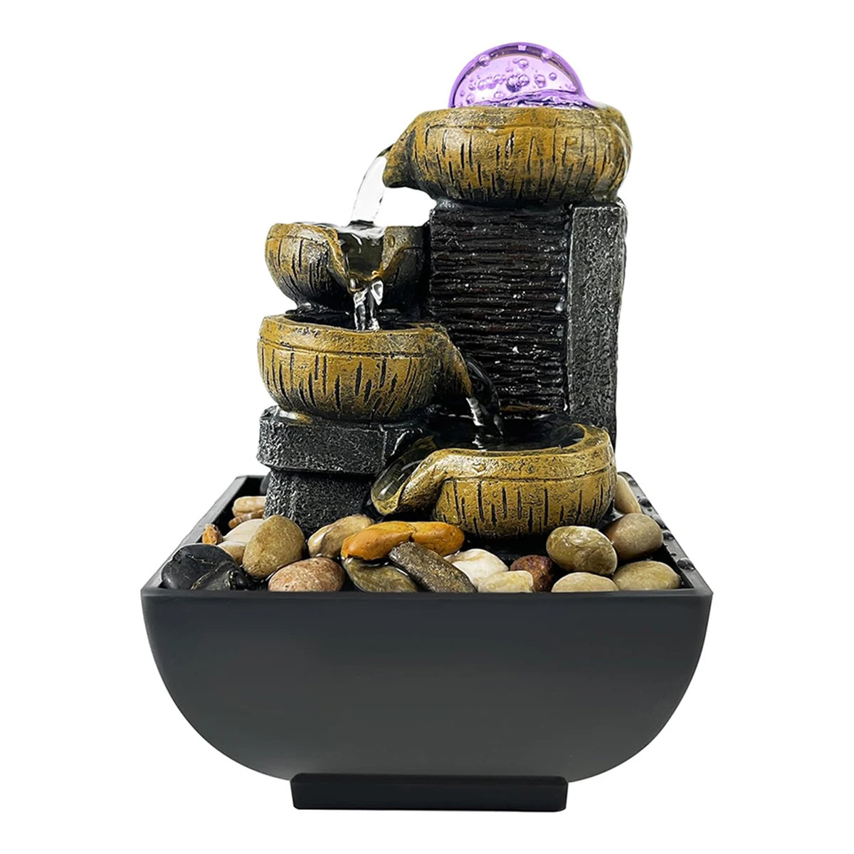 Zen Tabletop Fountain with RGB LED – Relaxing Water Feature