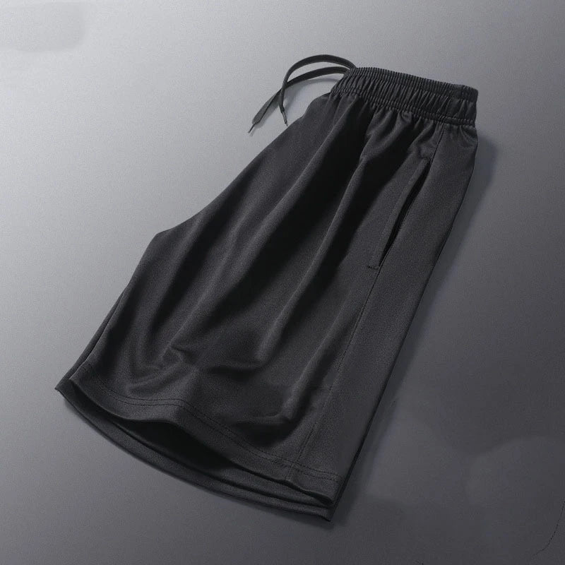 Men’s Black Running Shorts with Striped Design