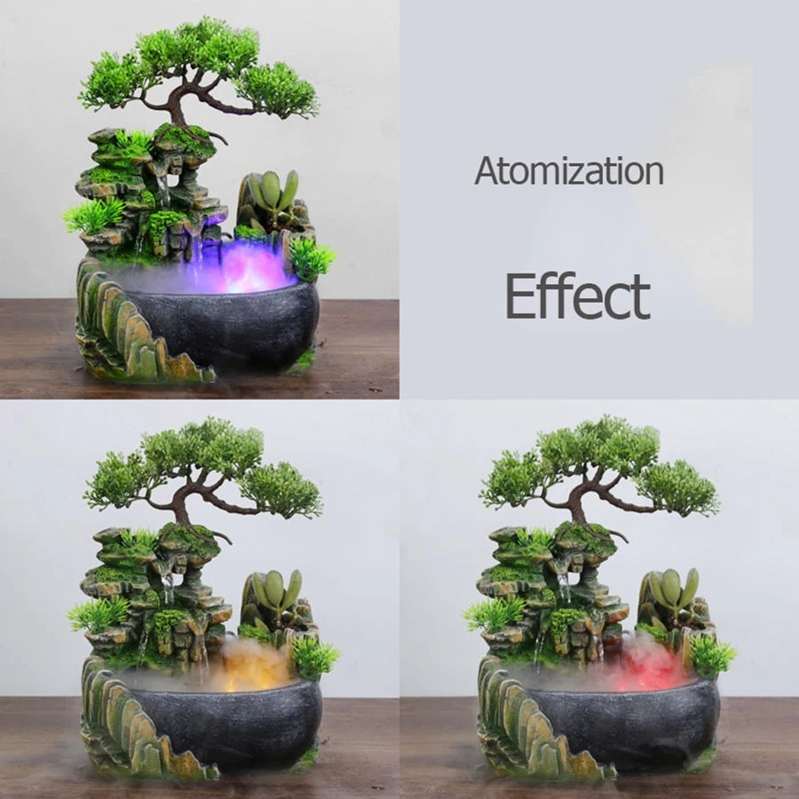 Zen Tabletop Fountain with RGB LED – Relaxing Water Feature