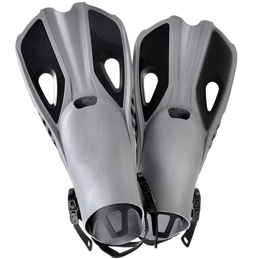 Adjustable Snorkel Fins – Short Diving Flippers with Open Heel