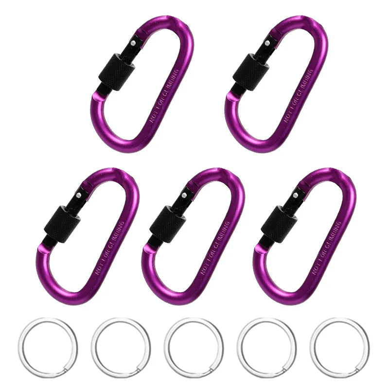 5PCS Aluminium Alloy Carabiner Clip Set