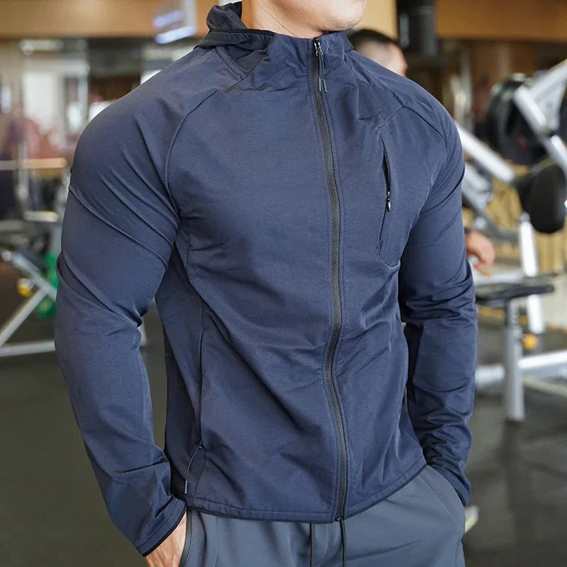 Men’s High-Quality Nylon Sport Jacket – Hooded & Zipped