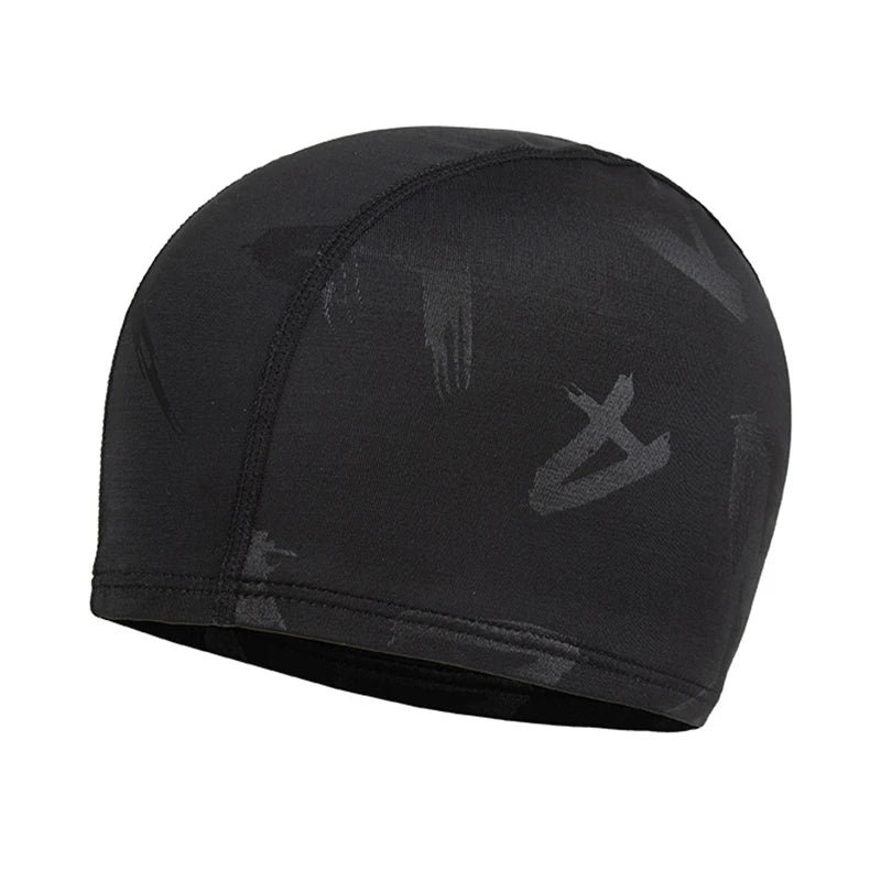 Spandex Swimming Cap – Black Lightning Shark Skin Design