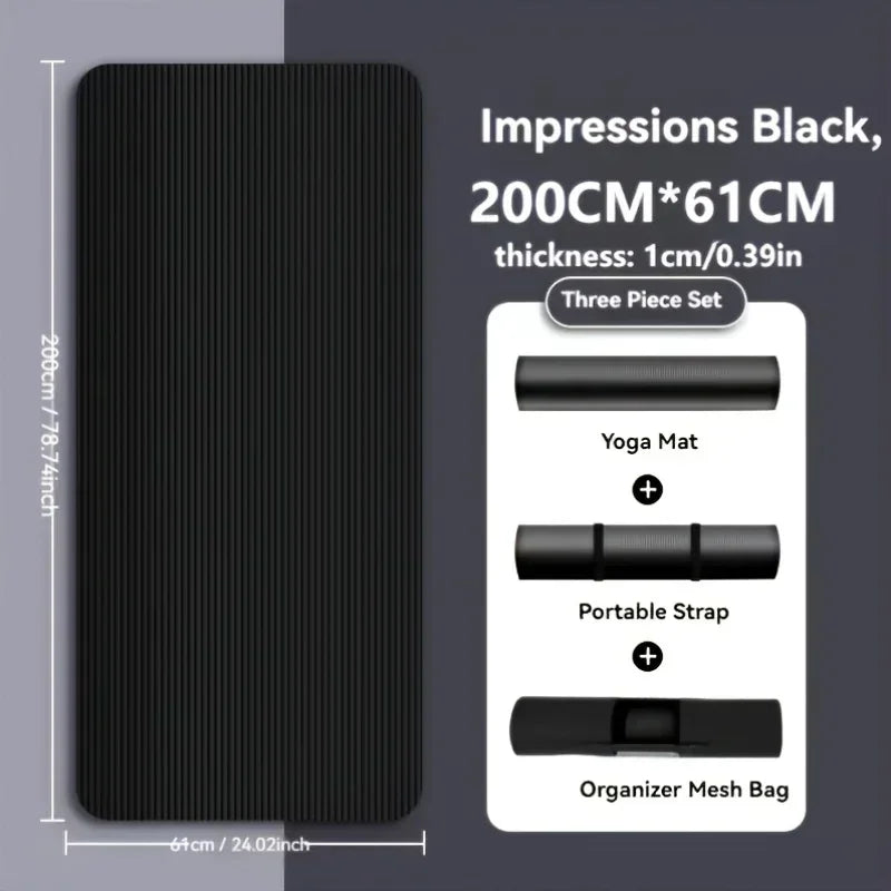 Thick Non-Slip Yoga Mat – Durable NBR Rubber